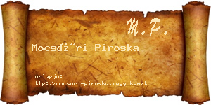 Mocsári Piroska névjegykártya
