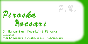 piroska mocsari business card